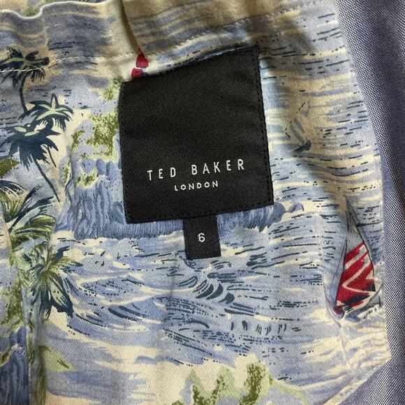 Ted Baker Jacket Full Zip Lightweight Blue Cotton Blend Size Unknown - Picture 7 of 11